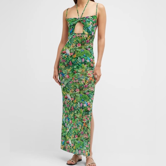 WeWoreWhat Other - Weworewhat birds of paradise print mesh coverup dress